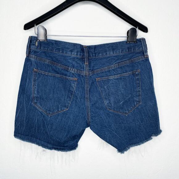 Madewell Mid Rise Medium Wash Denim Cutoff Blue Jean Fray Hem Shorts Size 25 - Picture 7 of 14